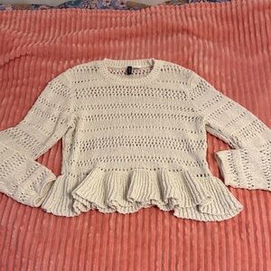 H&M White Knit Sweater